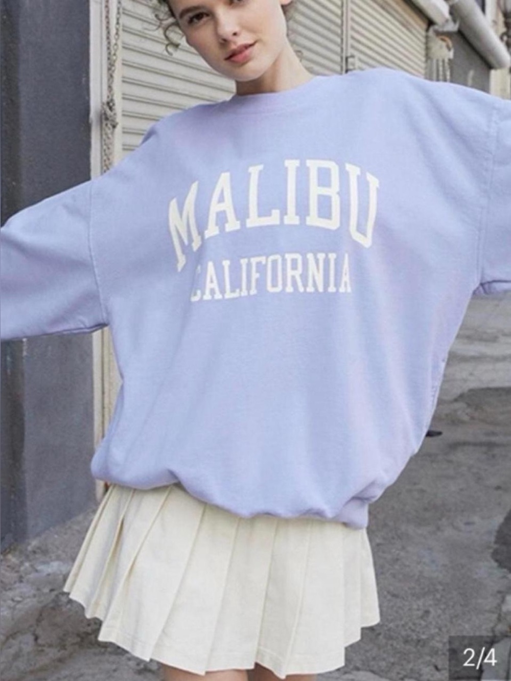 John Galt Malibu Cali y2k Oversized Clean Girl Crewneck Coastal Preppy